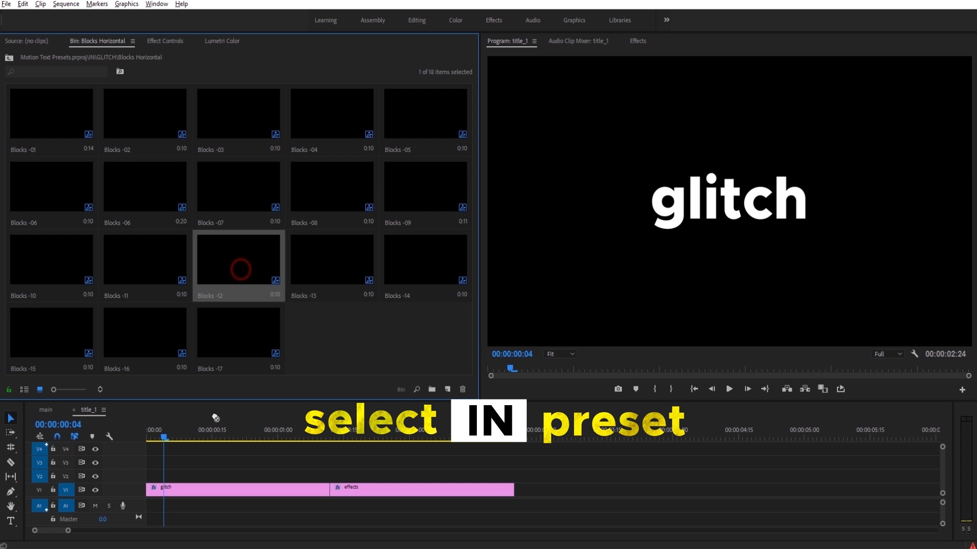 adobe premiere text effects presets